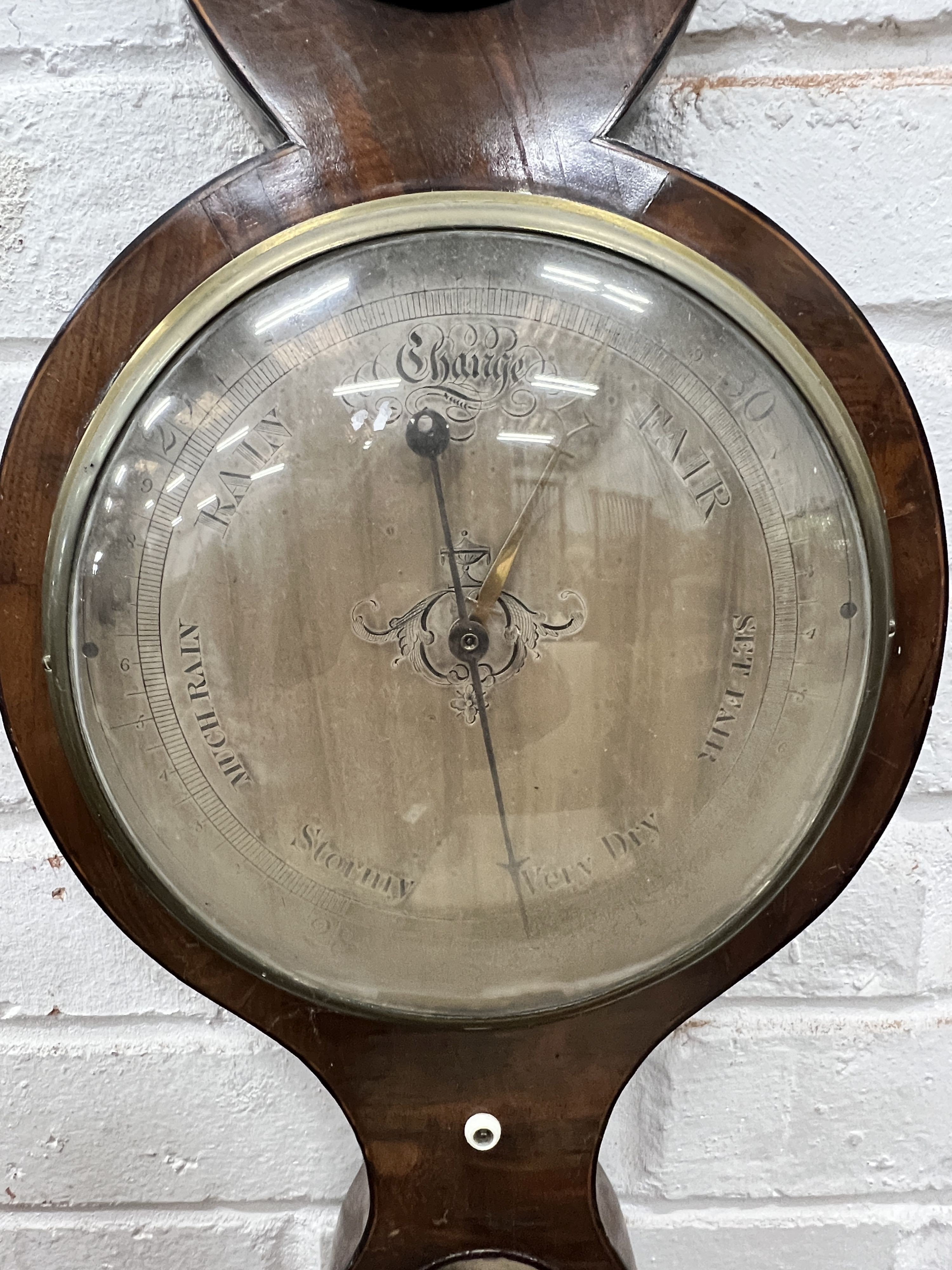 A 19th century mahogany wheel barometer, height 98cm